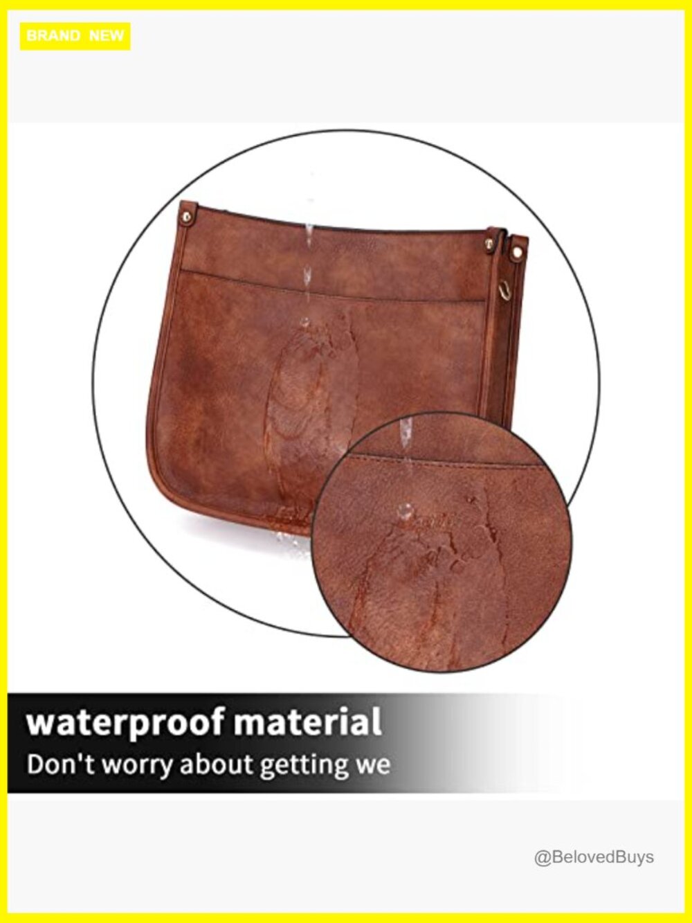 Vegan Leather Hobo Crossbody Bag with Adjustable Guitar Strap - Picture 6 of 7
